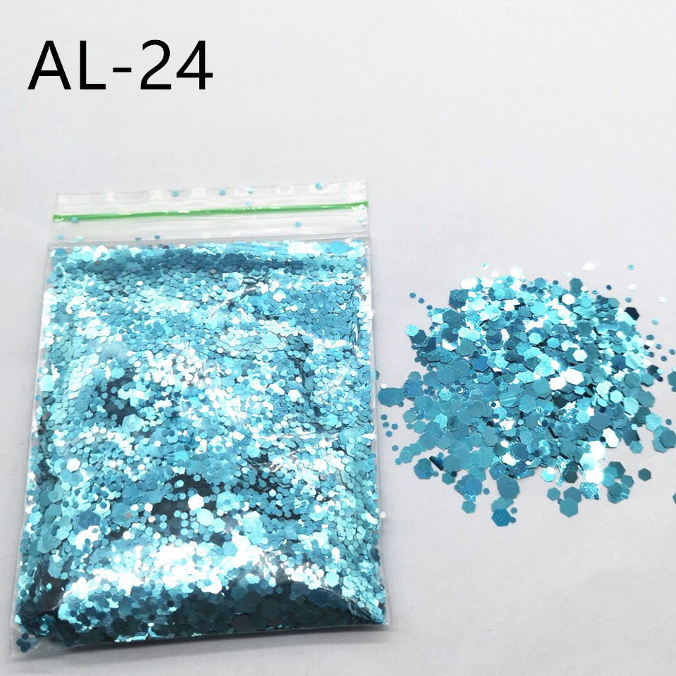 10g Nail Art Stora paljetter Blandade paljetter Glitterpulver - 24 Timmar Deals