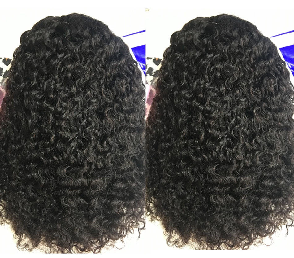 Kinky Curly Short Bob Lace Front Human Hair Wig - 24 Timmar Deals