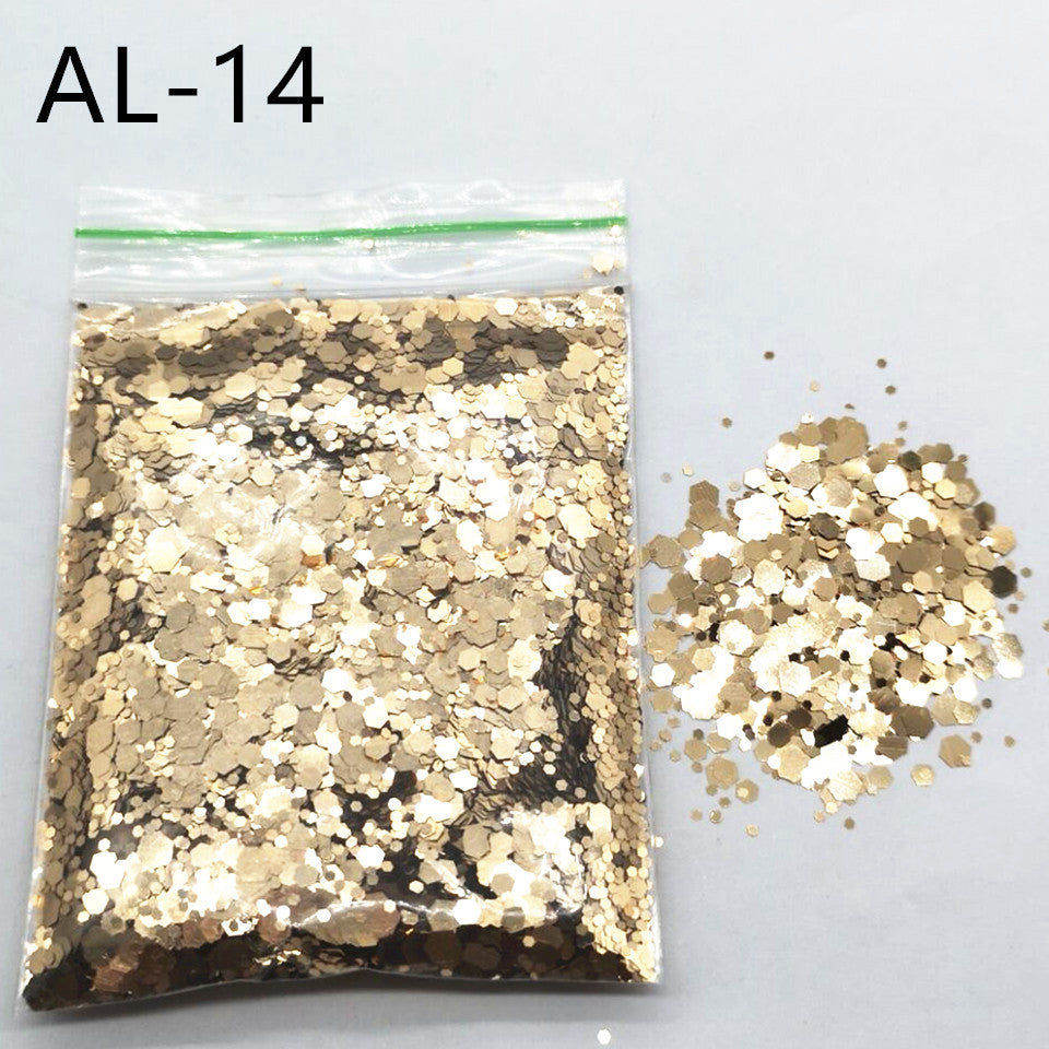 10g Nail Art Stora paljetter Blandade paljetter Glitterpulver - 24 Timmar Deals