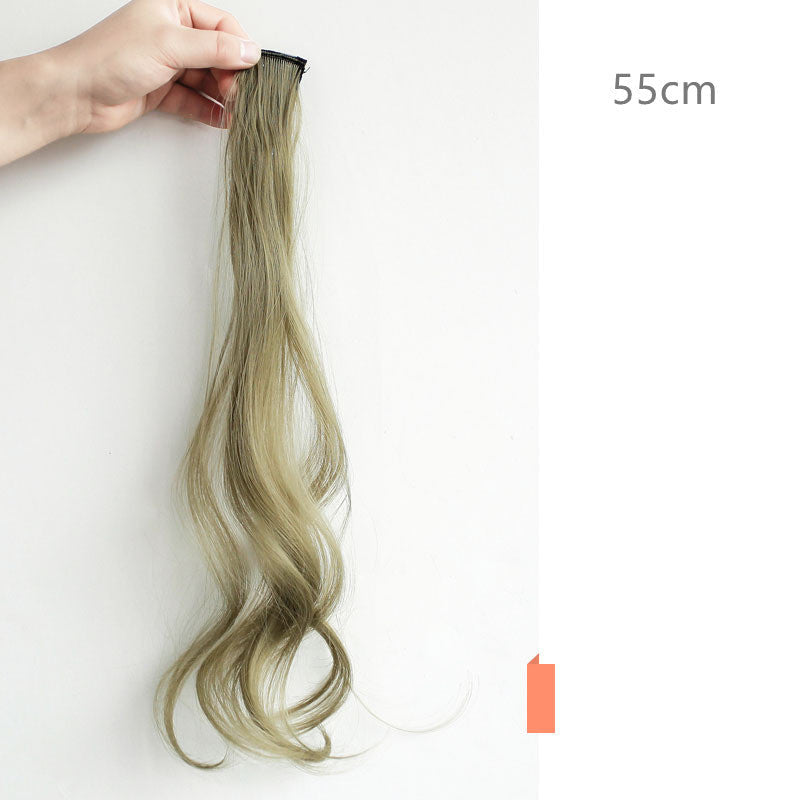 Color Wigs Female Long Hair Highlighting Gradient Invisible Curly Hair - 24 Timmar Deals