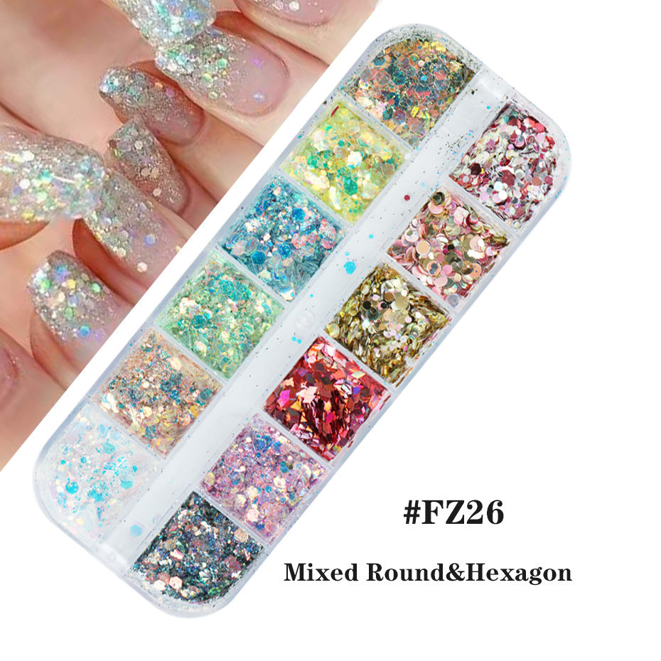 Nail Gold And Silver Glitter Laser Sequins - 24 Timmar Deals
