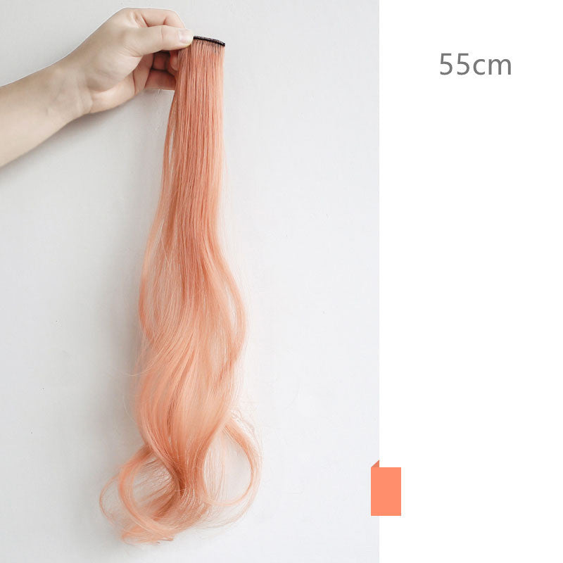 Color Wigs Female Long Hair Highlighting Gradient Invisible Curly Hair - 24 Timmar Deals