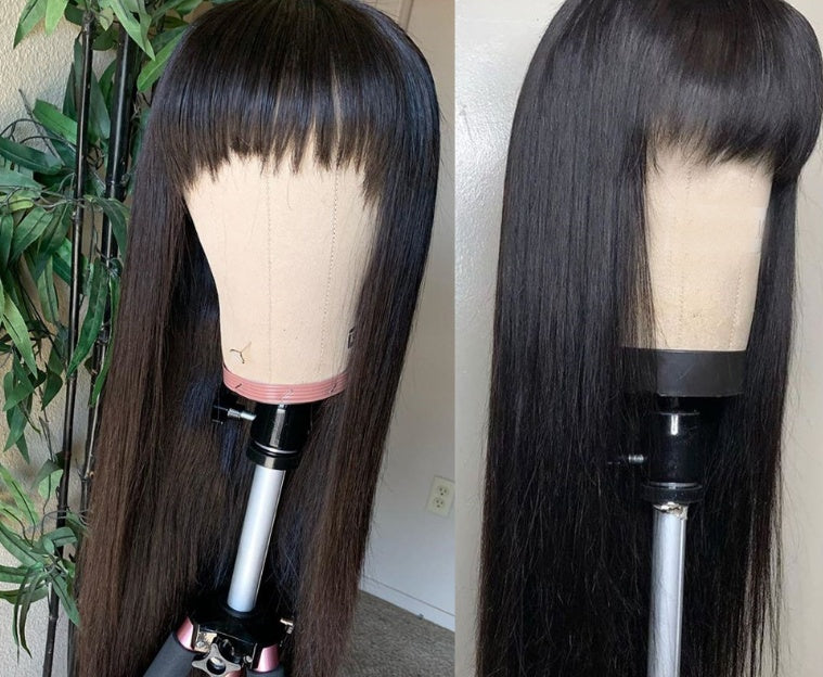 Wig Real Human Hair Straightening Mechanism Headgear - 24 Timmar Deals