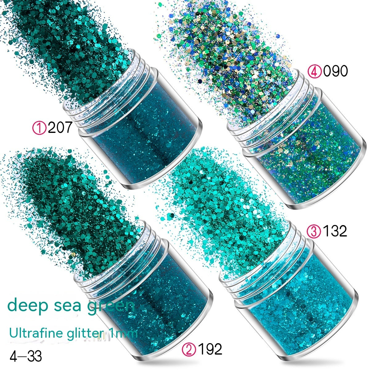 Green Manicure Set 12 Colors Mixed Nail Sequins Glitter Powder Gradient Laser Powder - 24 Timmar Deals