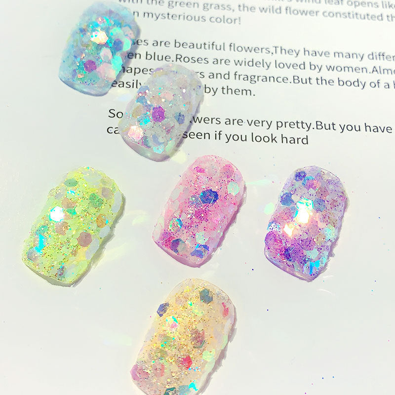 Nail Art Luminous Symphony Glitter Sequin Set - 24 Timmar Deals