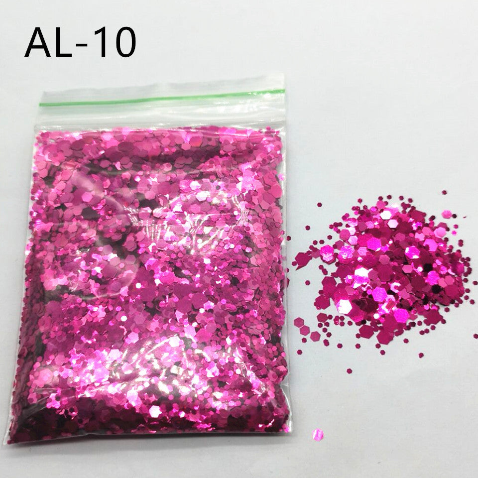 10g Nail Art Stora paljetter Blandade paljetter Glitterpulver - 24 Timmar Deals