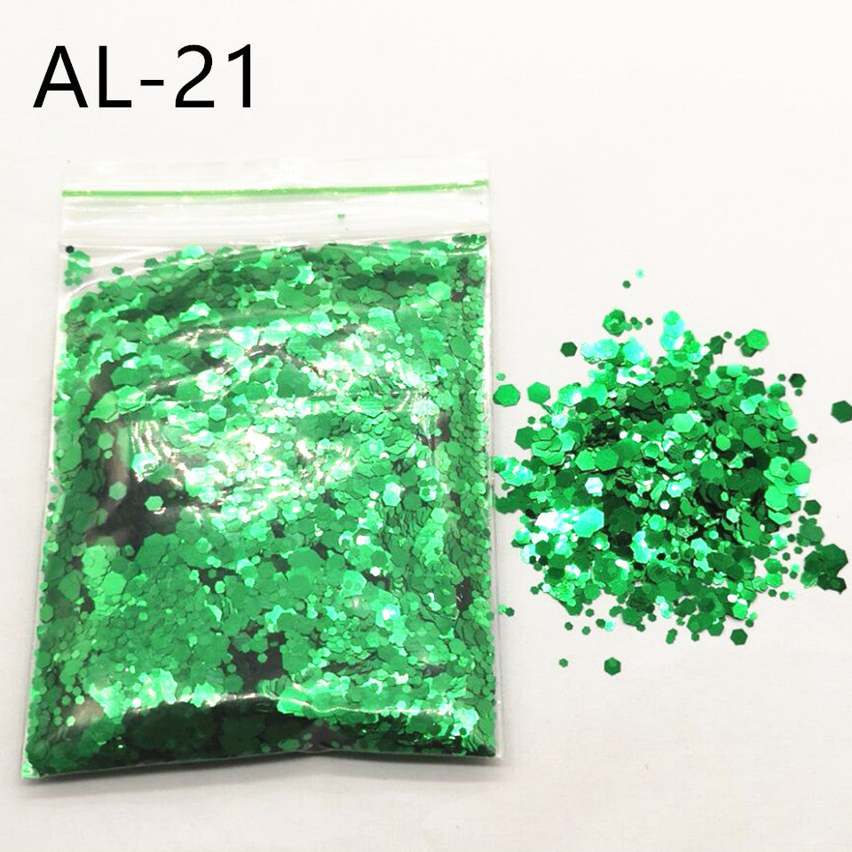10g Nail Art Stora paljetter Blandade paljetter Glitterpulver - 24 Timmar Deals