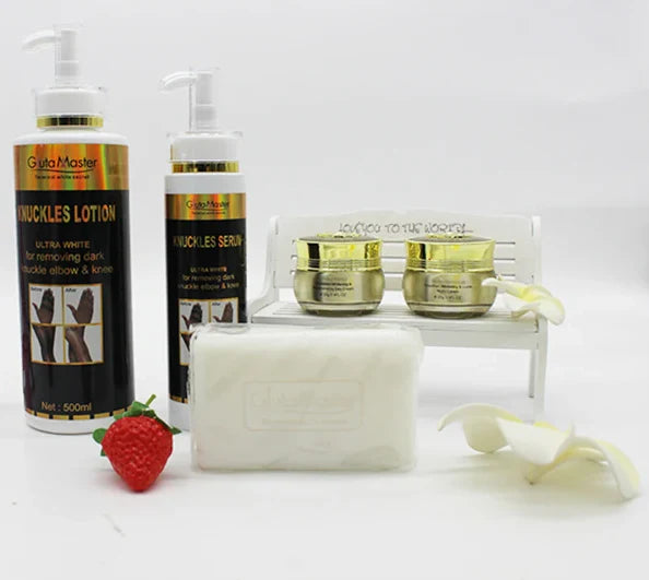 Gluta Master Removing Dark Knuckle Armbow & Knee Black Skin Care Set Whitening Bleaching Skin en bra hudvårdsserie för mörk hud - 24 Timmar Deals