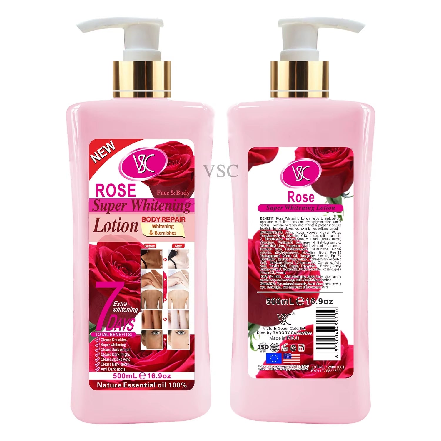 Whitening Body Lotion - Turmeric. Papaya, Rose, Carrot, Almond 500ml - 24 Timmar Deals